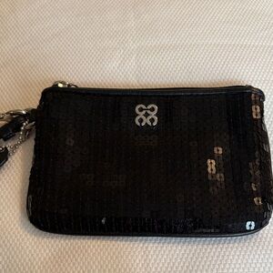 Coach Black Sequin Wristlet excellent condition